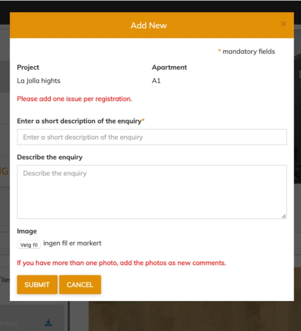Viscenario Client issue management
