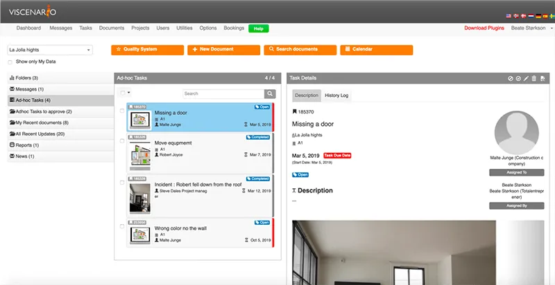 Viscenario Client issue management