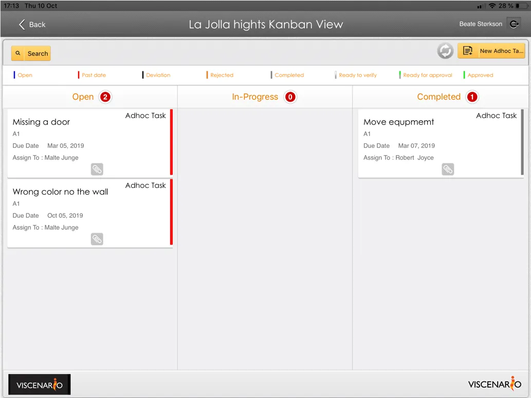 Viscenario Client issue management