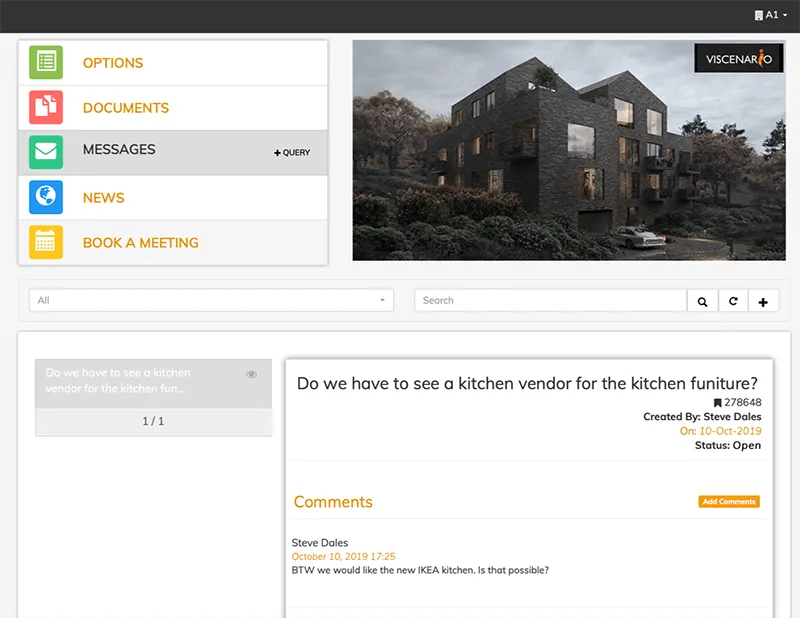 Viscenario Customer portal - Client issue management