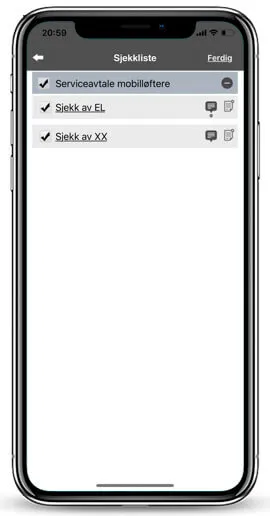Viscenario Sjekkliste mobil