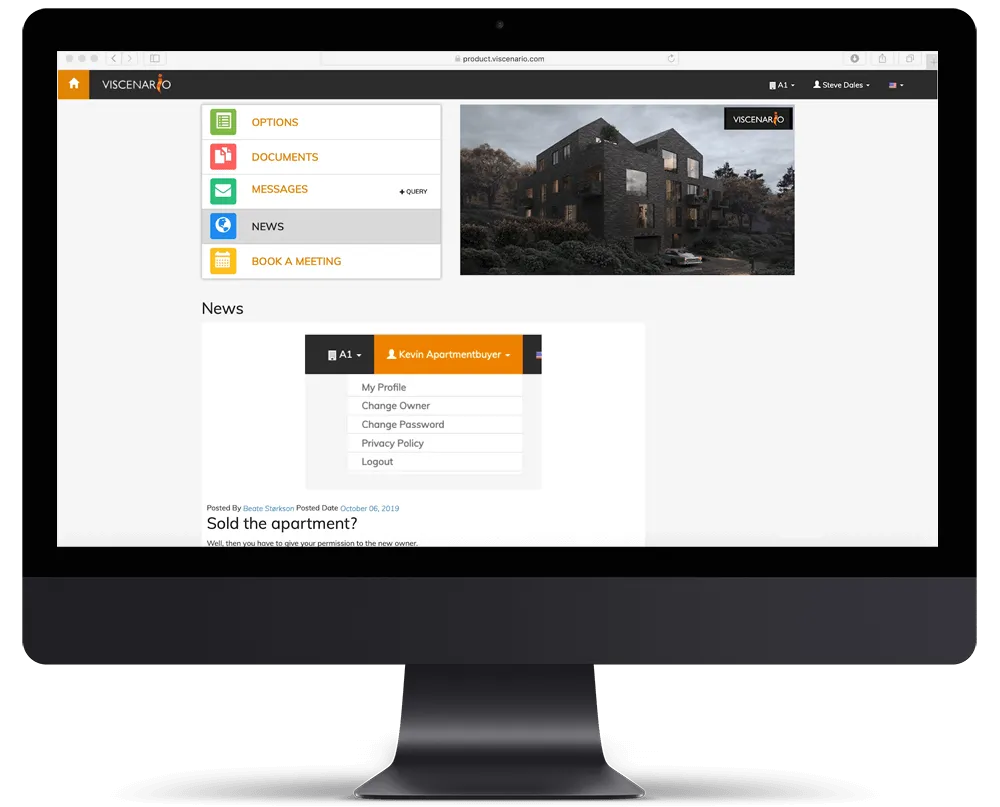 Viscenario Customer portal